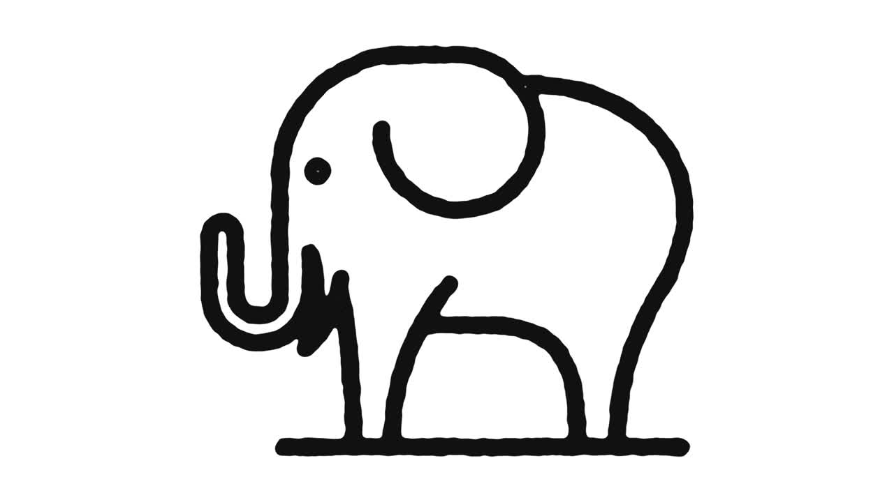 Elephant Icon Animation Footage & Alpha Channel | Premium Stock Video ...