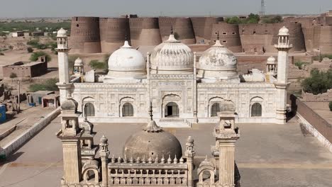 drone captured cinematic overhead footage of derawar fort