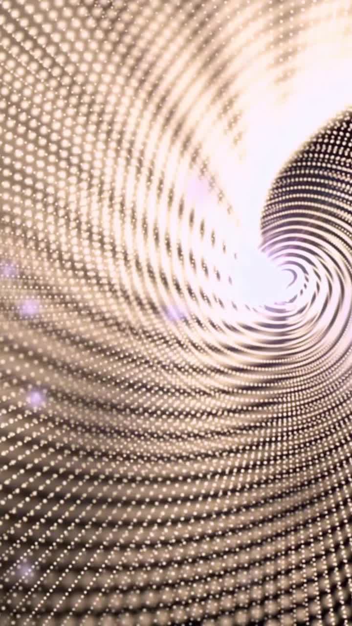 Tunnel Astratto Vorticoso di Particelle Digitali Luminose
