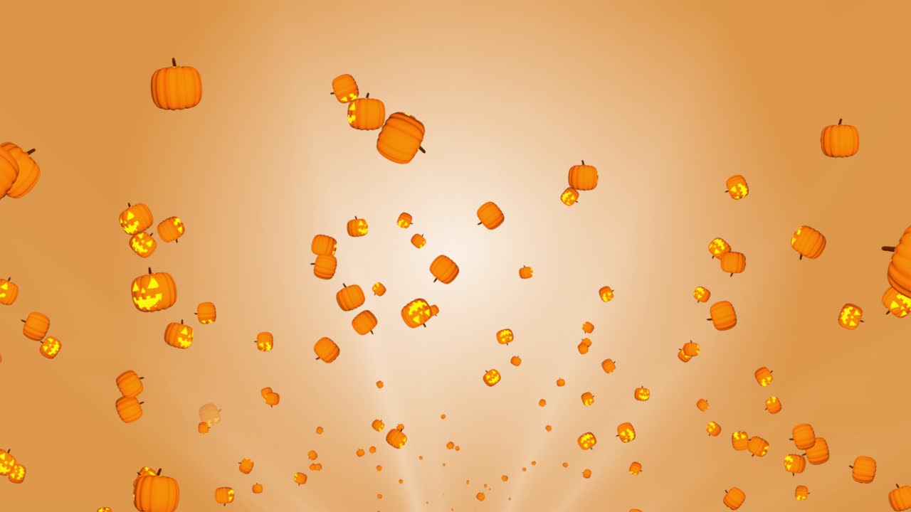 Halloween flying pumpkin isolated on black full autumn leaves garland holiday autumn festival scene