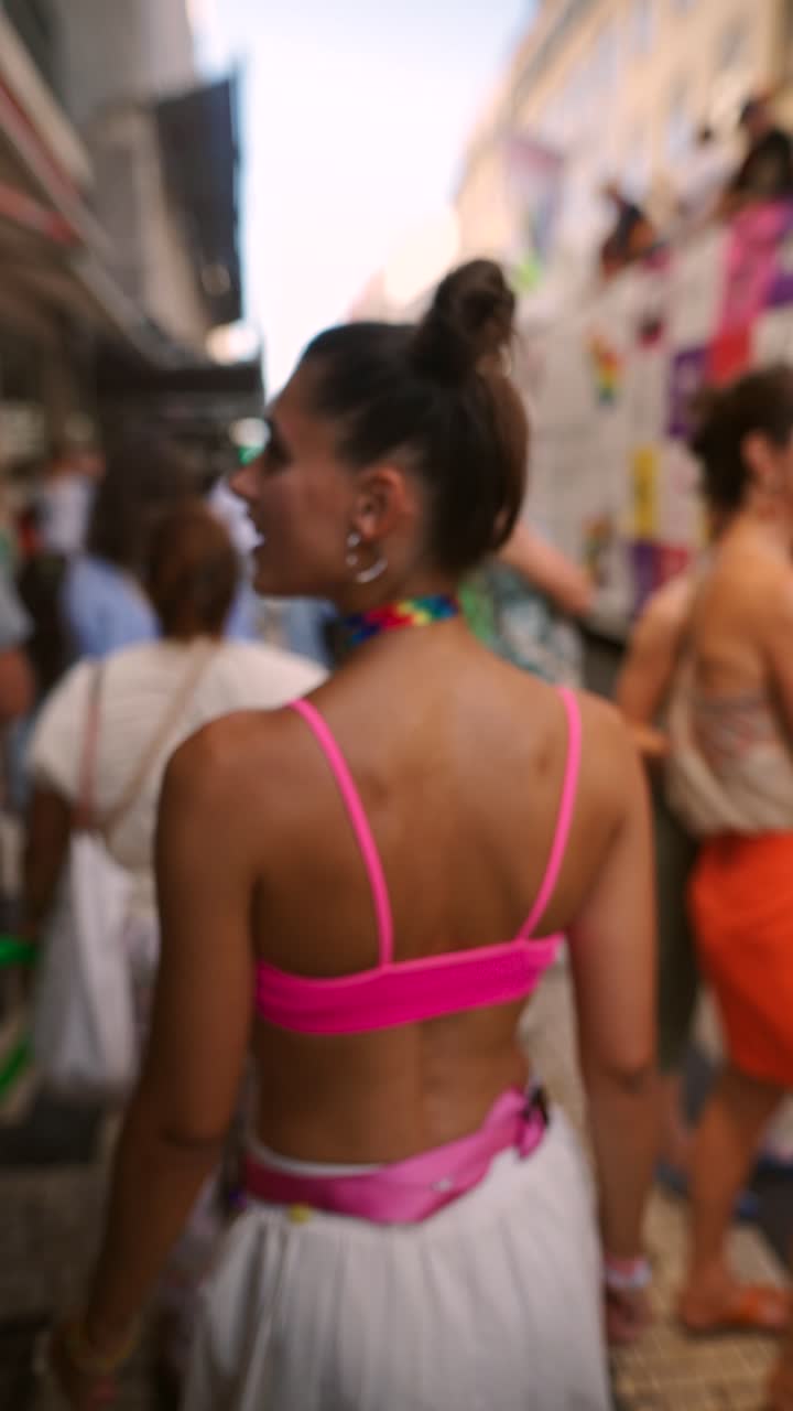 Woman at a Pride Parade