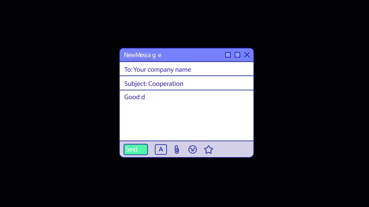 Animated Email Message Window with Text Being Typed