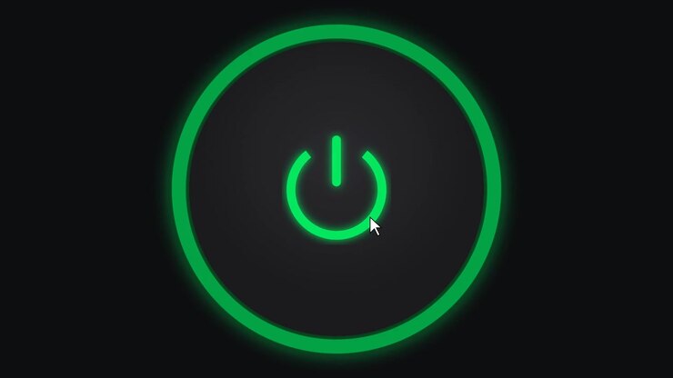 Digital Power Button Turning On and Off