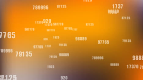animation of numbers changing data processing on orange background