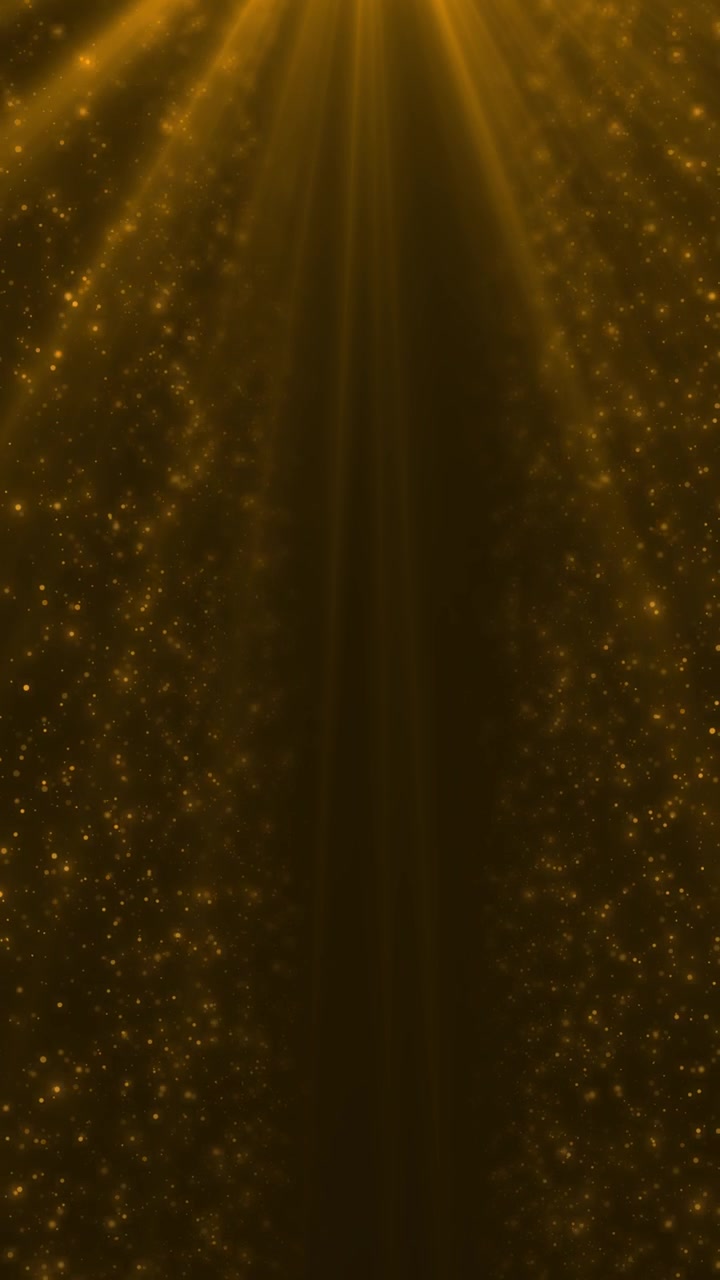 Luxury gold falling dust visual soft spotlight rays sparkling side particles dark empty center