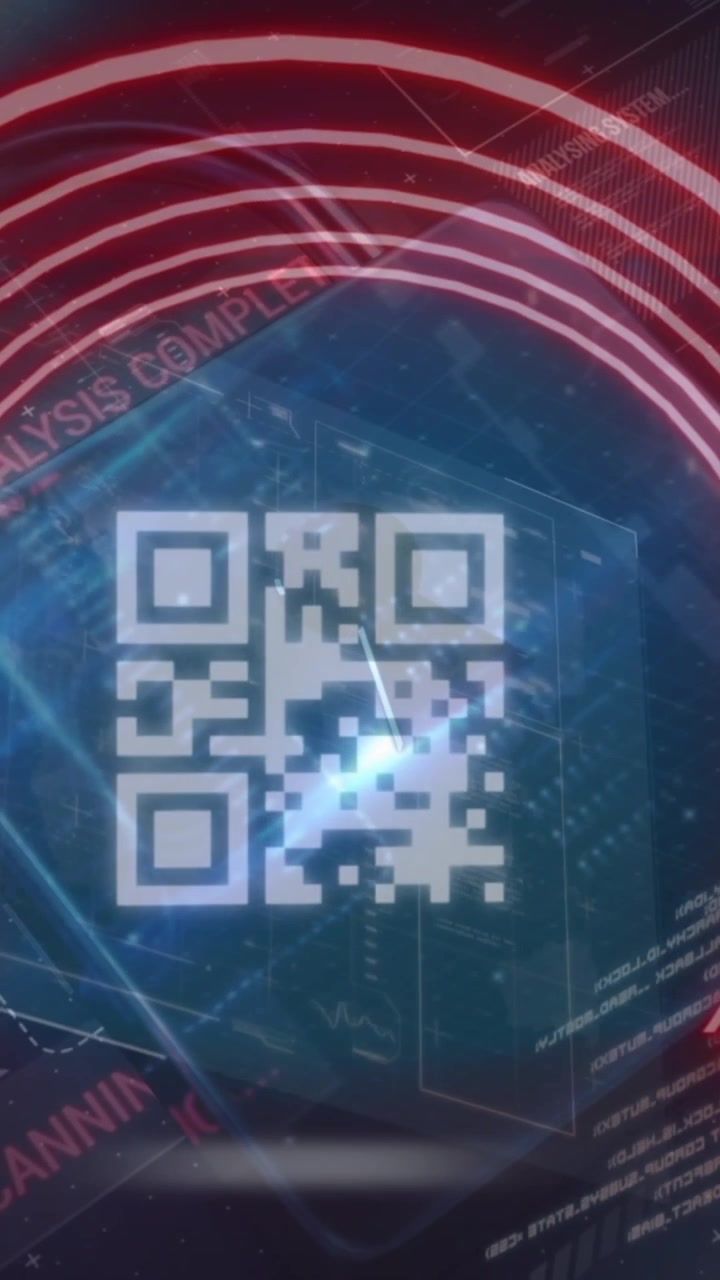 Animation of data processing over qr code