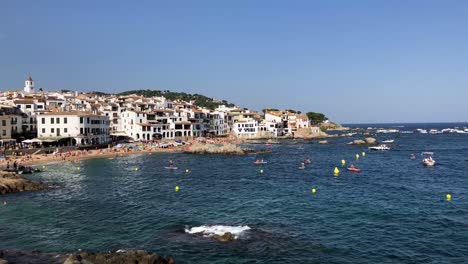 panoramic view of calella de palafrugell during summer