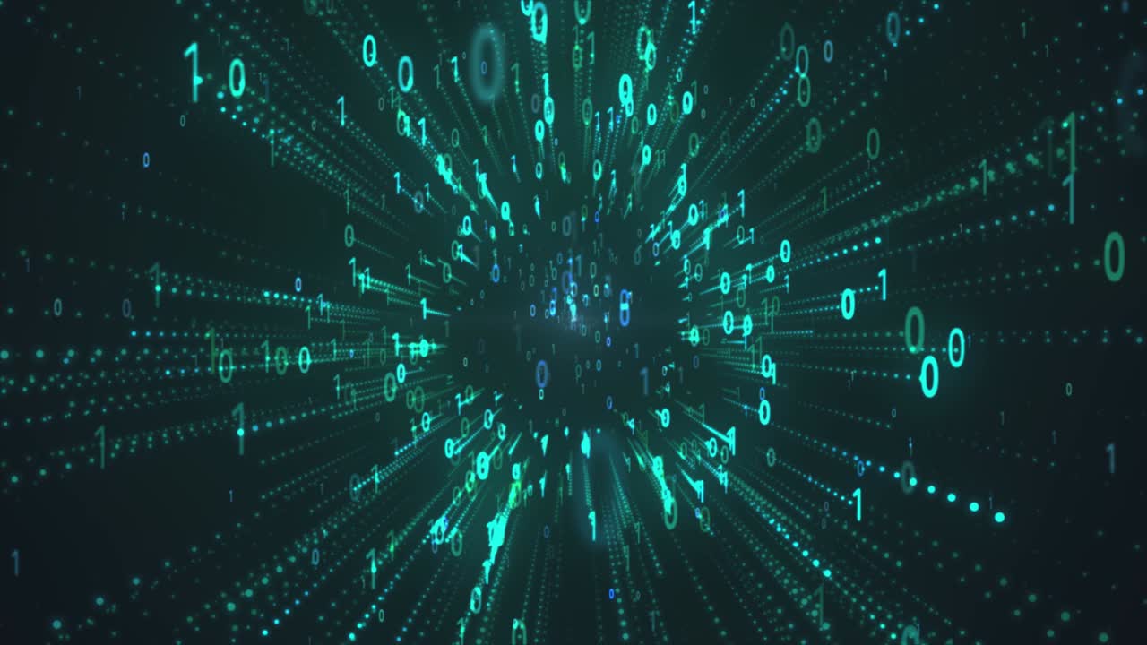 Binary code black and gold color background with digits moving on screen, Concept of digital age. Algorithm binary, data code, decryption and encoding, background. stock video