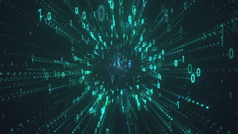 código binario fondo de color negro y dorado con dígitos que se mueven en la pantalla, concepto de la era digital. algoritmo binario, código de datos, descifrado y codificación, fondo. video de stock