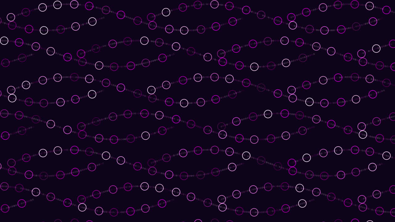 Repeat futuristic waves pattern with rainbow rings and glitters on black gradient