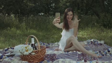 overjoyed girl taking selfie of her engagement ring