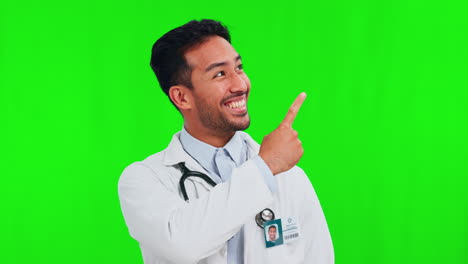Face,-doctor-and-man-with-green-screen