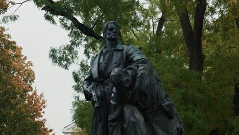 Dramatic war memorial statue of soldiers in Bratislava