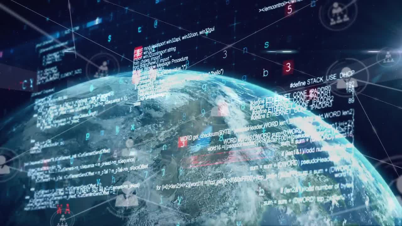 Animation of data processing over globe