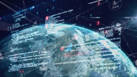 animación del procesamiento de datos en todo el mundo
