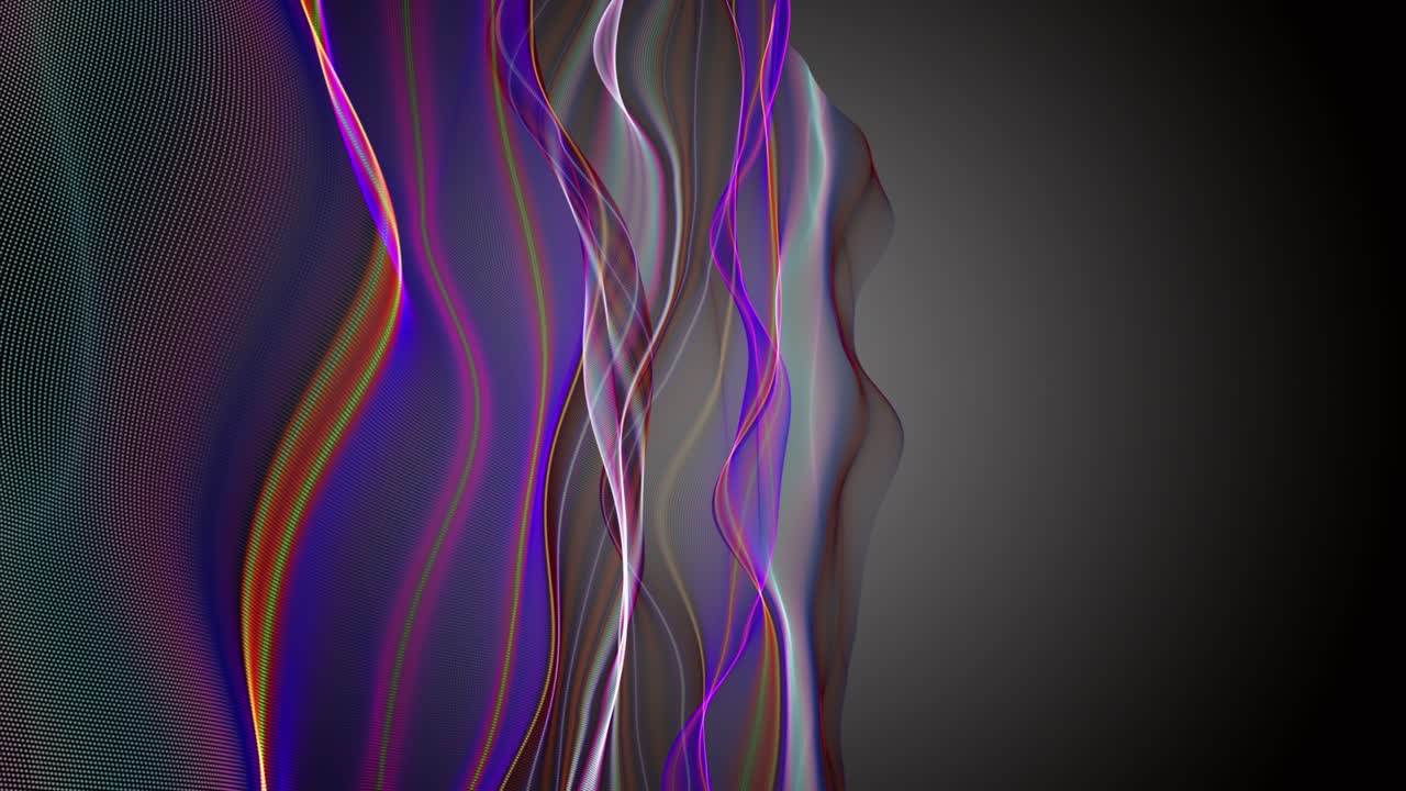 Fantastic animation with particle wave object in slow motion and space for text, 4096x2304 loop 4K