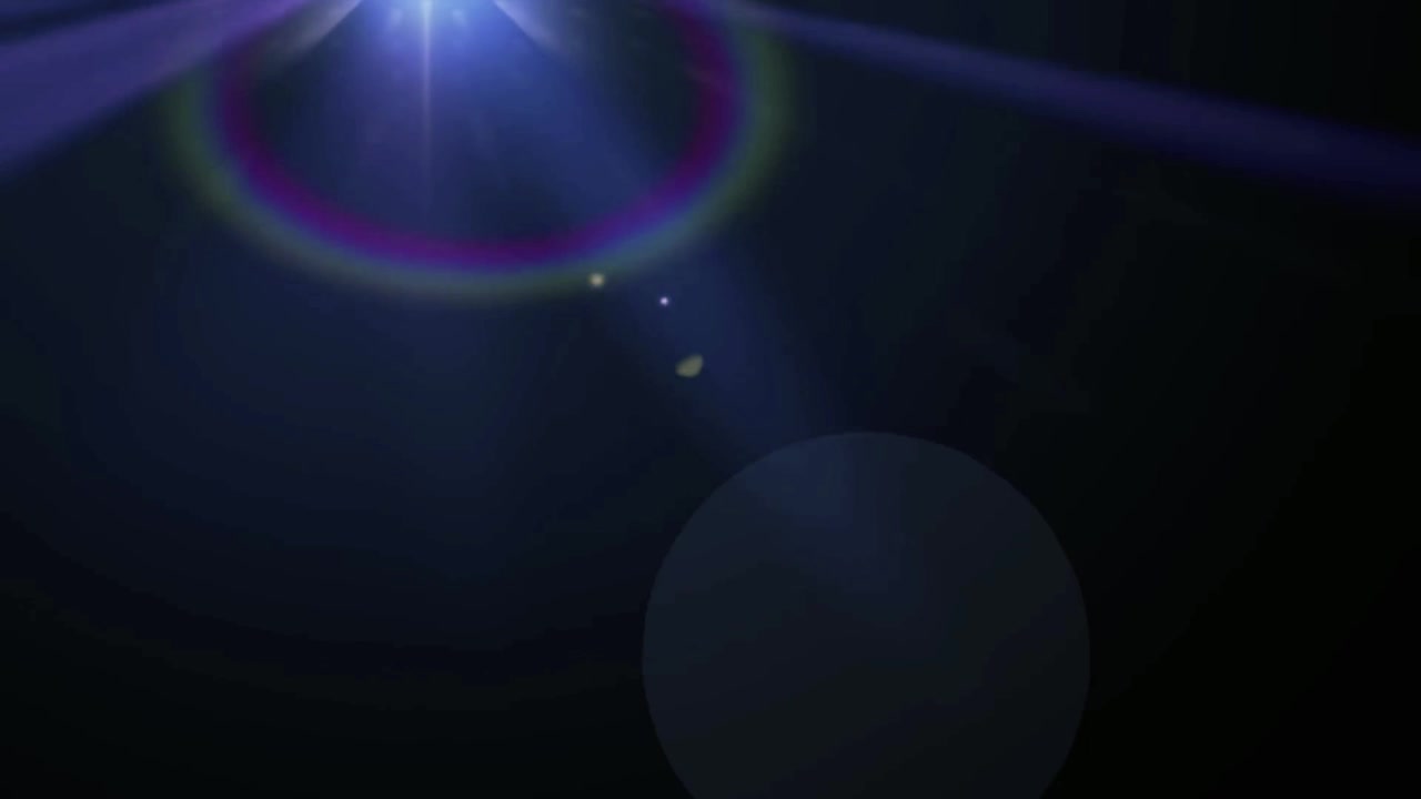 Effetto flare blu su sfondo nero