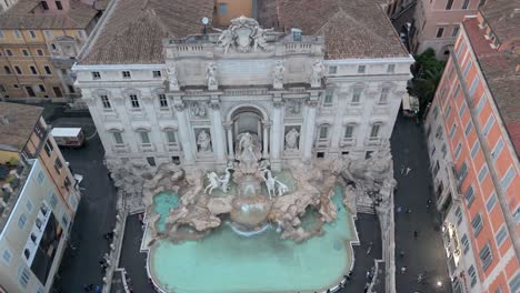 aerial view of the trevi fountain in rome, italy