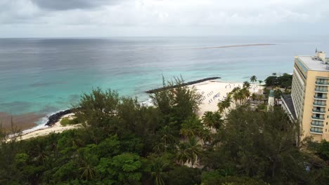 disparo aéreo volando hacia el océano en un día nublado en barbados