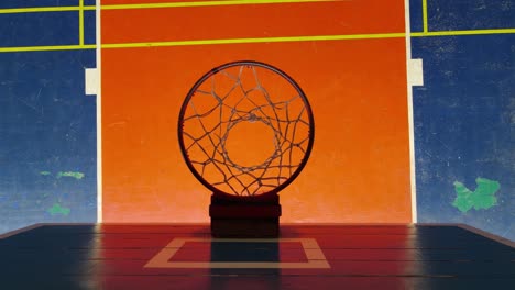 basketball board and ring from above