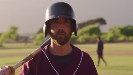 baseball player looking at camera