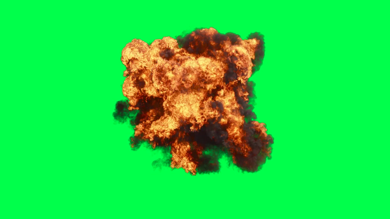 Explosion and Smoke Effect on Green Screen