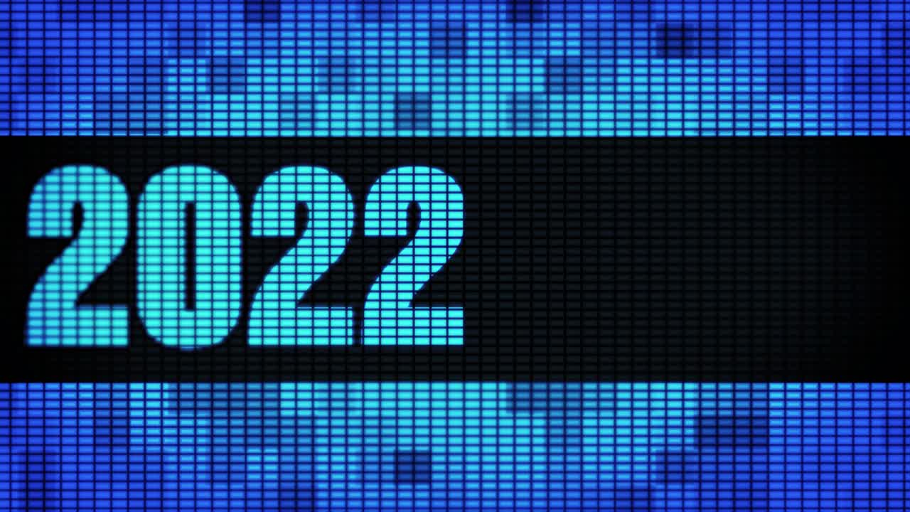 2022 displayed on a digital screen