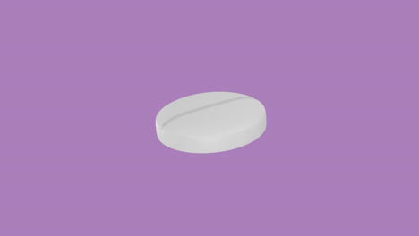 Animation-Einer-Schwebenden-Pille-Auf-Violettem-Hintergrund