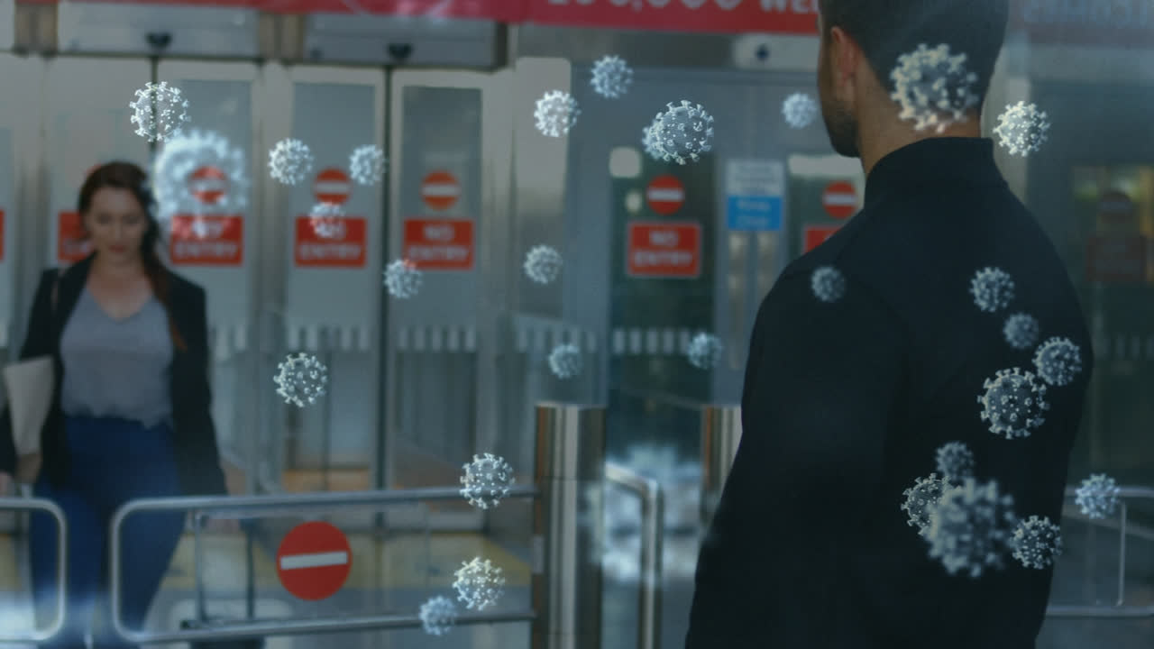 공항에서 커플에 대한 코로나19 세포