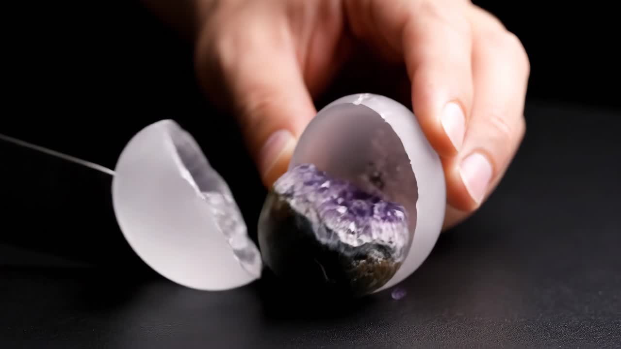 Cutting an Egg-Shaped Geode
