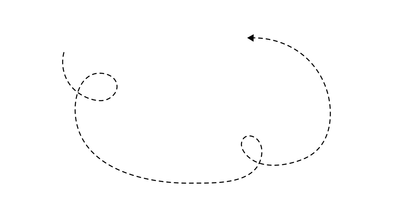 Dotted Arrow Curve Illustration
