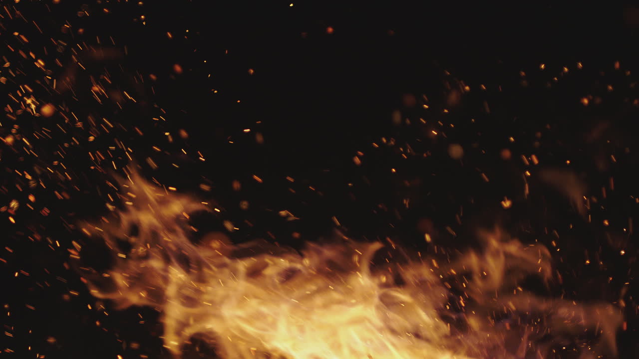 Burning fire and sparks