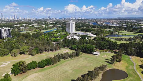 scenic aerial view of golf course landscape