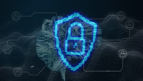 candado digital en un escudo