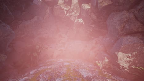 luz del sol dentro de una cueva misteriosa