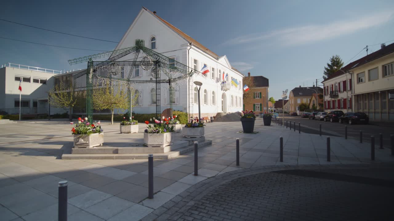 비텐하임 알자스 사랑스럽고 조용한 타운 센터 다이내믹 짐벌 샷