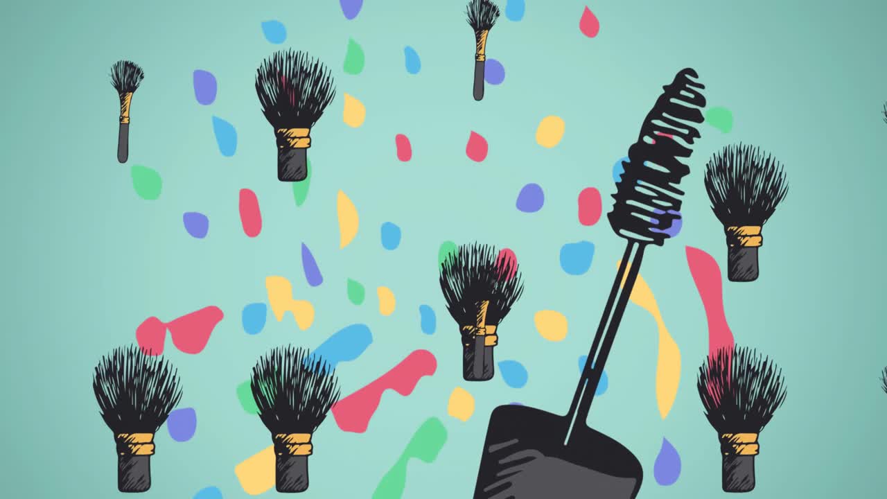 초록색 배경에 검은 마스카라의 애니메이션