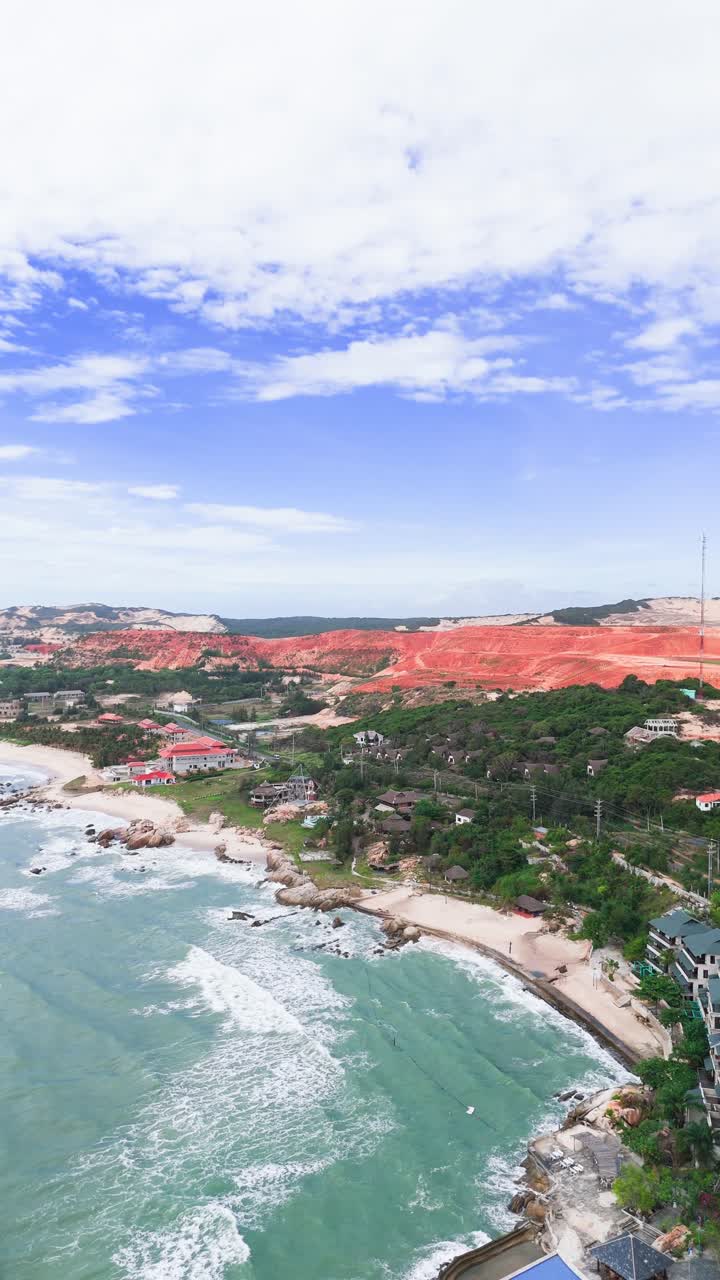 라 기 (la gi) 의 아름다운 해안선의 공중 풍경.