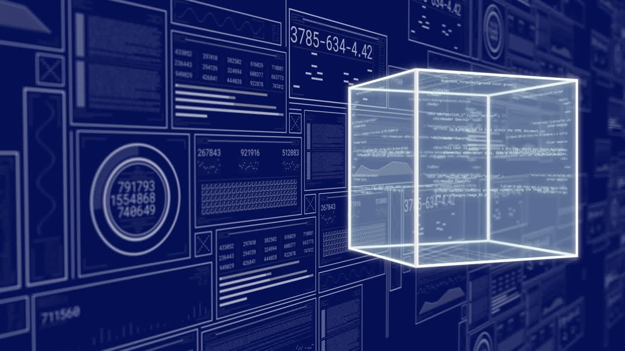 Animation of data processing over cube