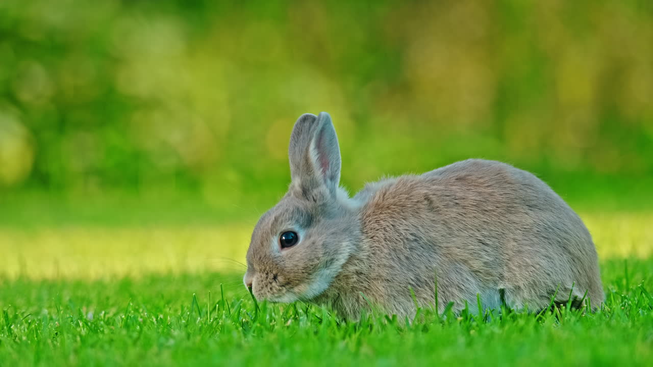 conejo gris en la hierba