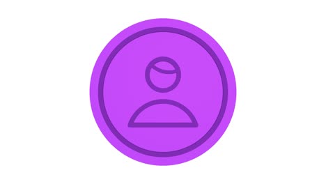 man 3d icon. purple color. alpha channel