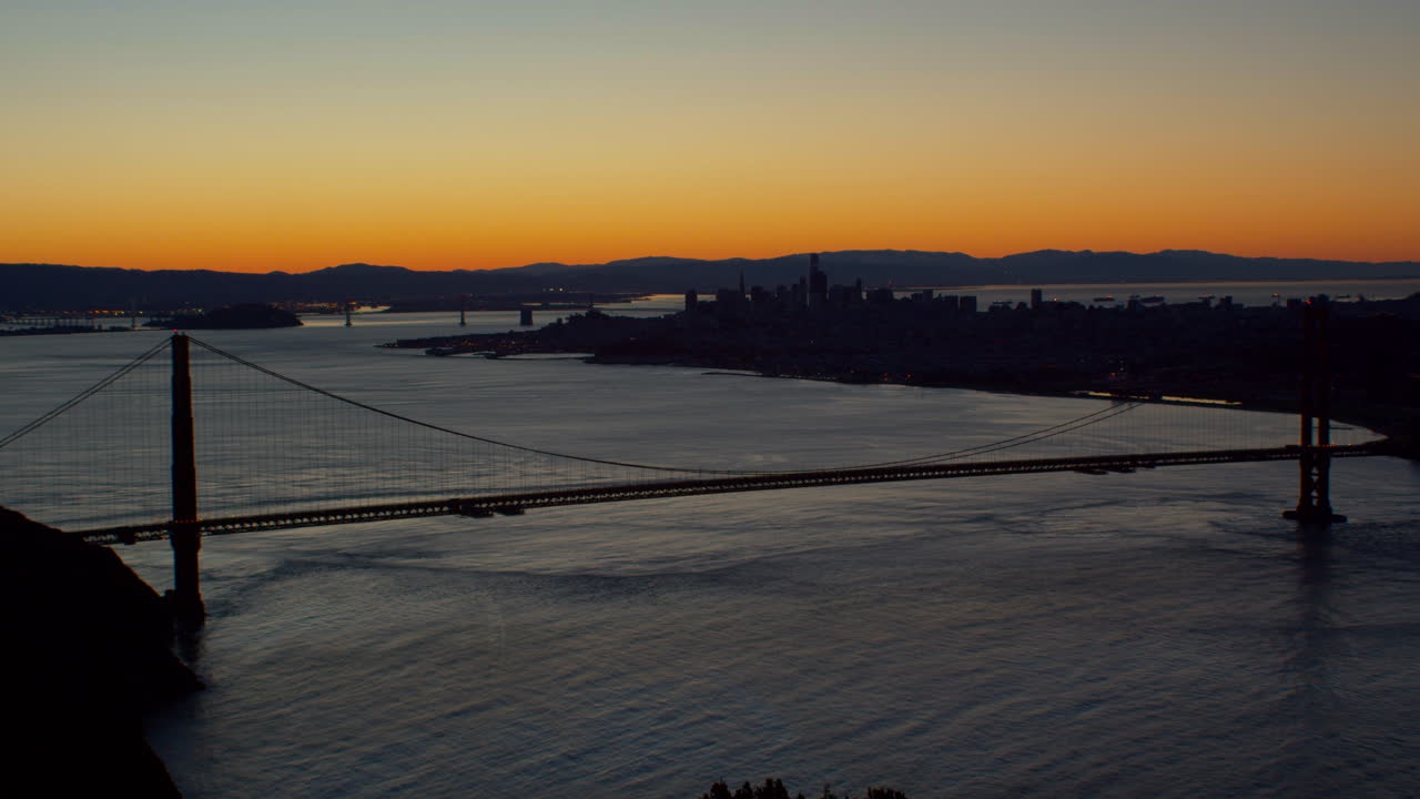Golden Gate Bridge at Sunrise Looking over San Francisco
