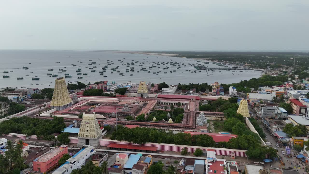 Aerial View of Sri Ranganathaswamy Temple in Srirangam, India