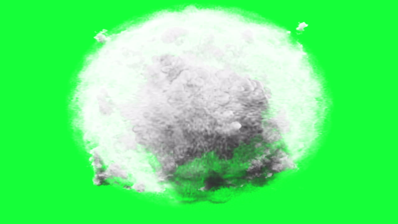 Explosion with Smoke on Green Screen