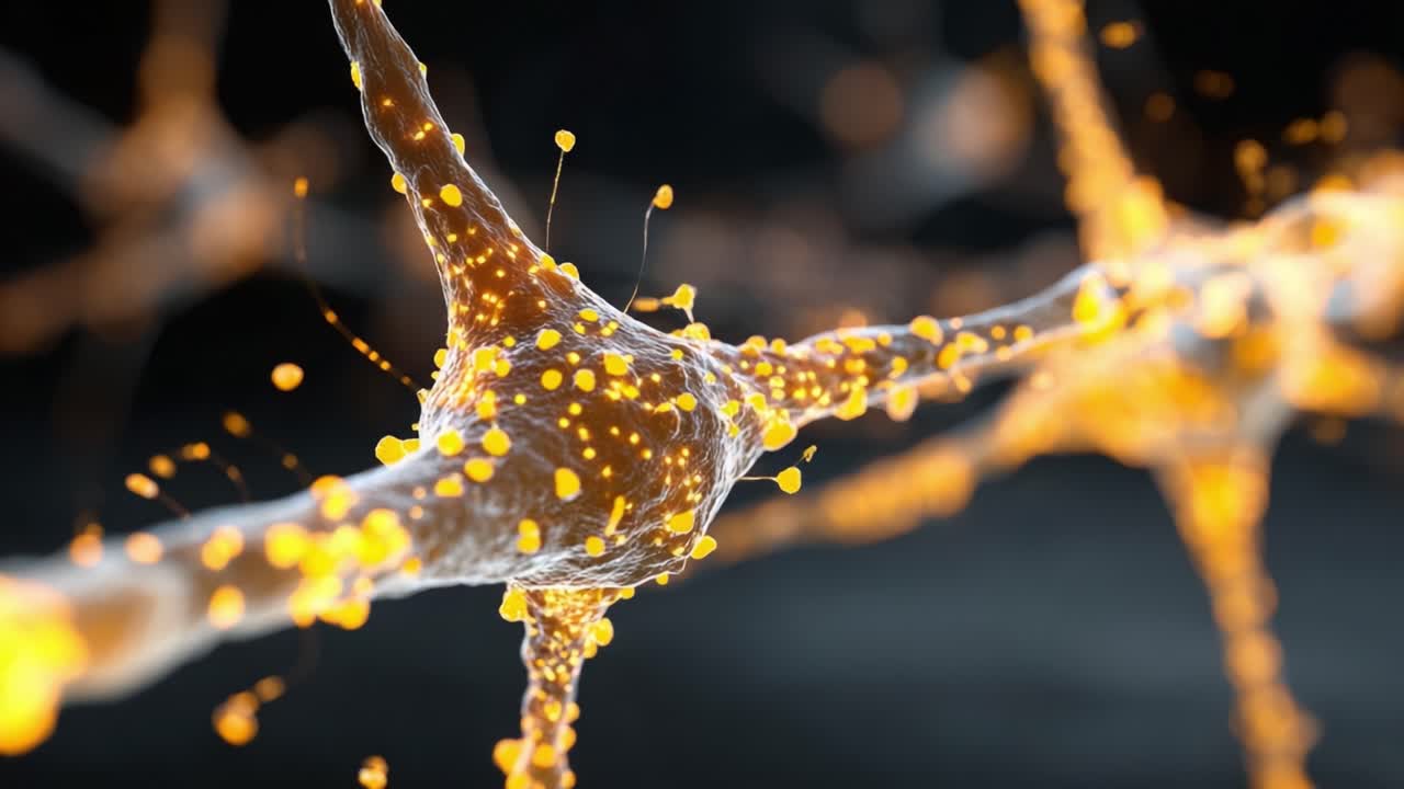 Intricate Visualization of Neuronal Connections Showcasing Complex Structures and Dynamic Interactions of Neurons with Glowing Synaptic Elements Highlighted in Stunning Detail