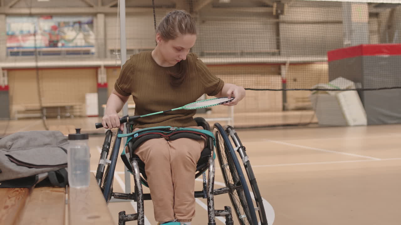 Badminton Athlete Warming up in Wheelchair