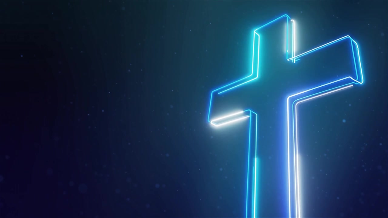 Croce Cristiana Luce Celestiale Sfondo per il Culto.