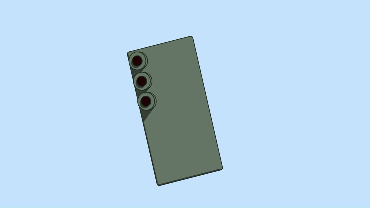 Animazione di un'illustrazione di smartphone rotante che gira sul posto. Grafica in movimento pulita e moderna che rappresenta la tecnologia mobile, la comunicazione, le app e la connettività digitale.