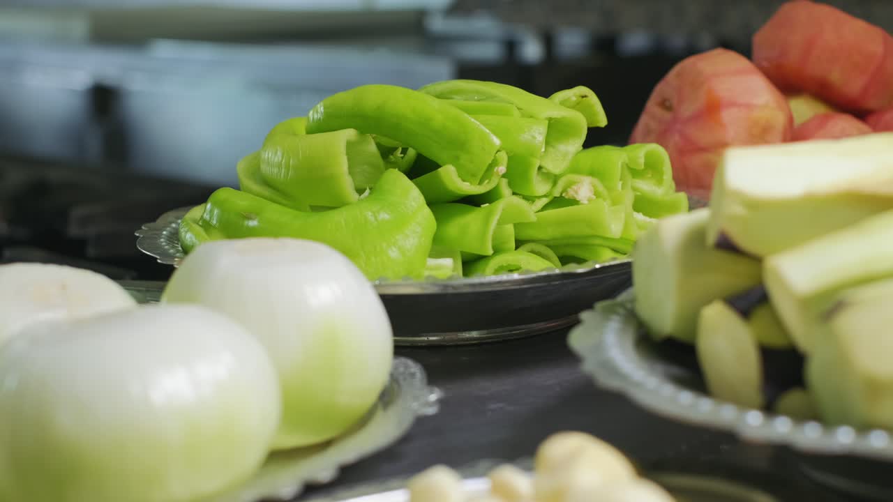 요리를 위해 준비된 신선한 야채 클로즈업