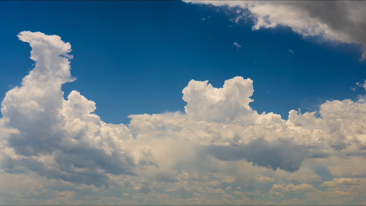 Blue Sky with White Cumulus Clouds